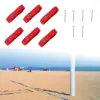 6x Beach Volleyball Lines Equipment Portable 8M Long Red Lines Marking Court Marker for Sand Training Beach Party Outdoor Sports 2