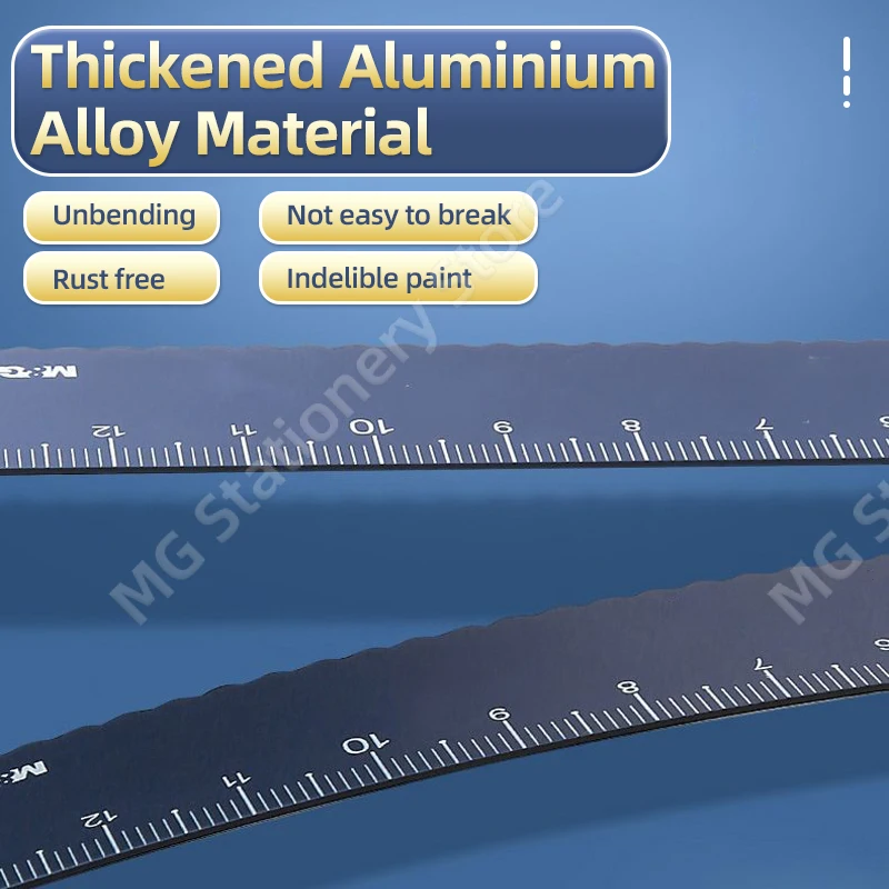 M&G Ruler Set Aluminium Alloy Multifunctional Combination Metal Ruler Triangle Protractor for Drawing Precision Measuring Tools