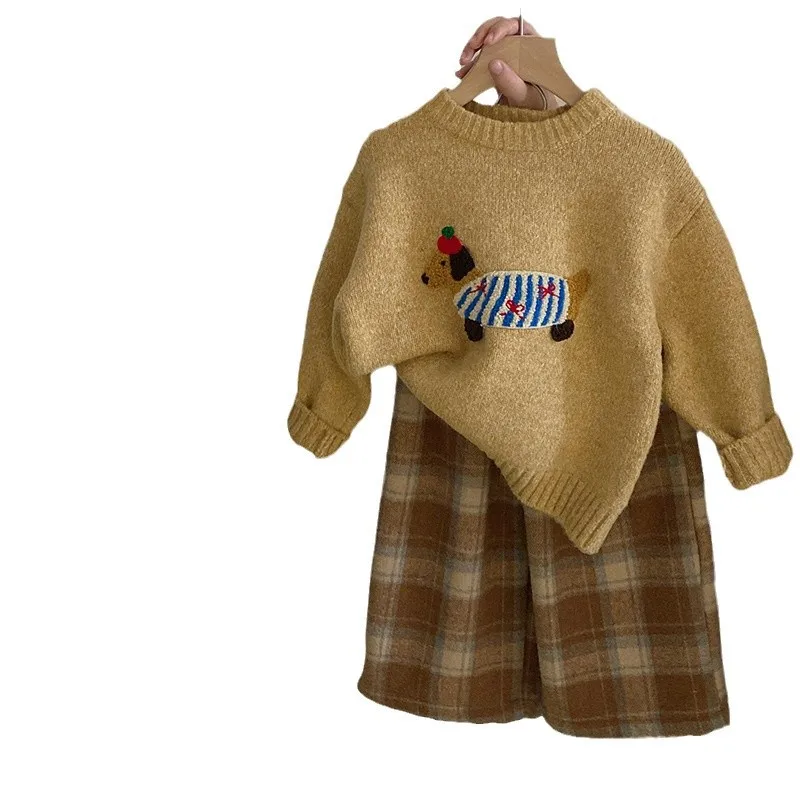 Girls Puppy Sweater Set 6