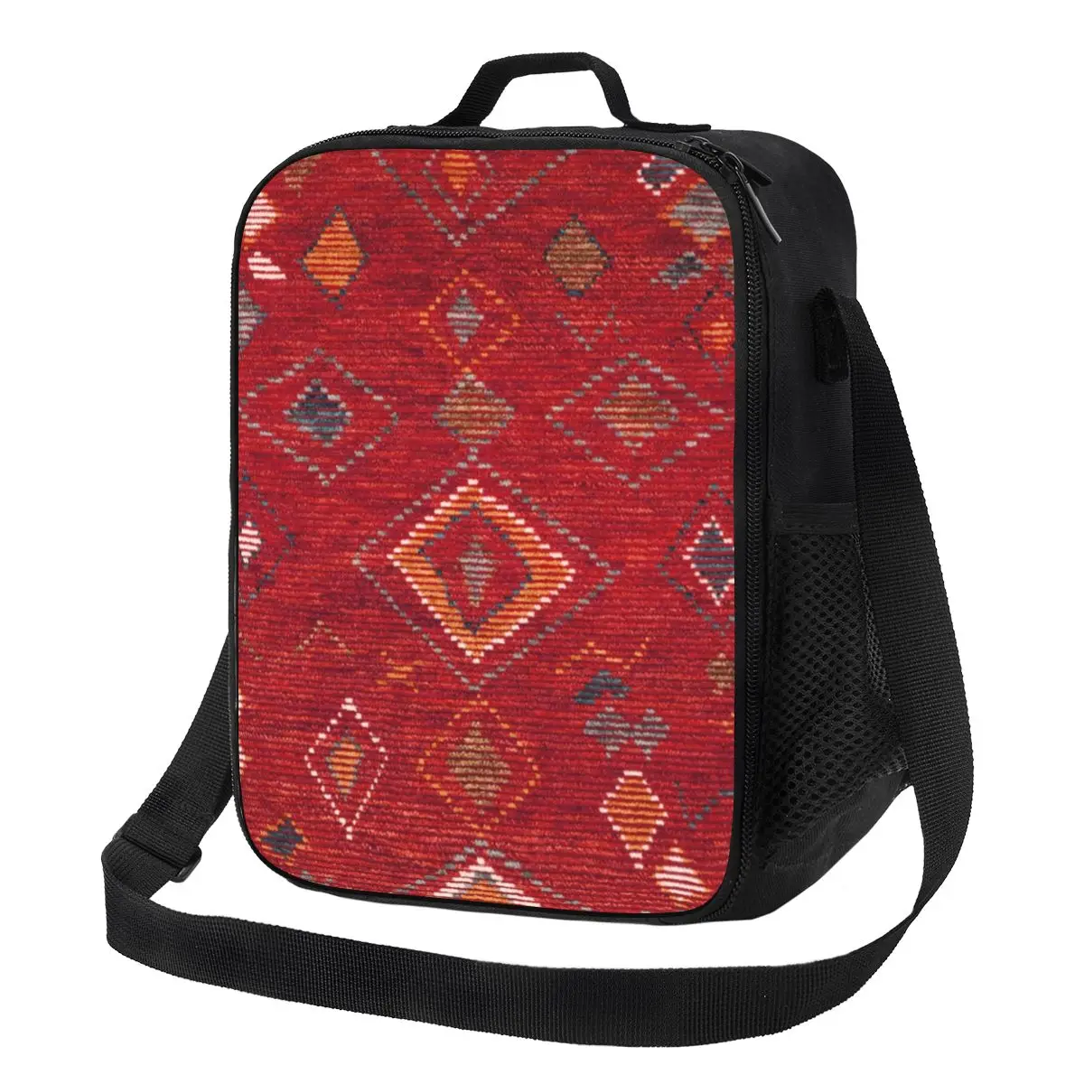 

Oriental Moroccan Rug Artwork Insulated Lunch Bag for Women Antique Bohemian Cooler Thermal Lunch Tote Kids School Children