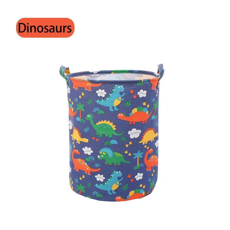 Foldable Waterproof Cotton Linen Laundry & Toy Storage Basket
