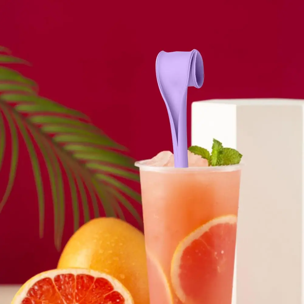 Dining Straw Washable Home Straw Silicone Minimalistic Creative One Click Open