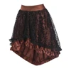 Plus Size Brown/Black Women's Victorian Asymmetrical Gothic Steampunk Corset Skirt With Back Zip 2