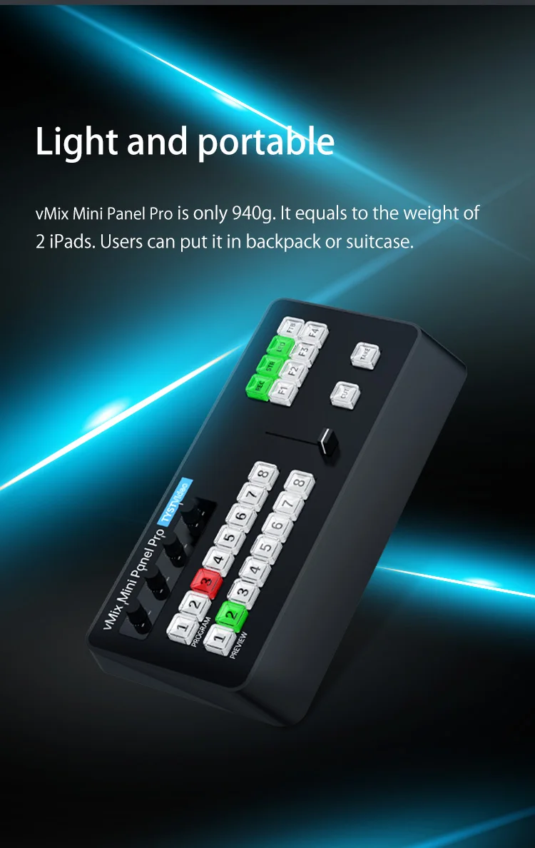 TYST Video Vmix Mini Pro Switcher BDM Control Panel MIDI2.0 Video Recording Swit