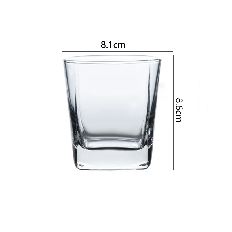 235ml Bicchieri trasparenti Party Bar 2 pezzi Set Classico moderno quadrato Bicchiere da vino con fondo spesso Bicchiere da whisky Birra Brandy Tazze
