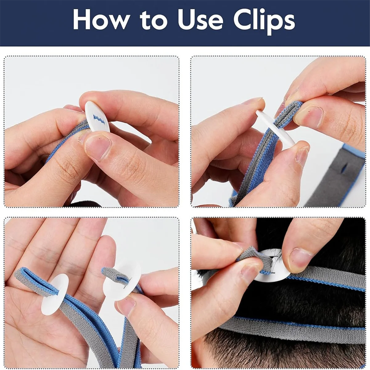 A04R-2-Pack Air Fit P10 Headgear Strap,CPAP Headgear Replacements for Airfit P10 Nasal Pillow Mask,with 6 Adjustment Clips