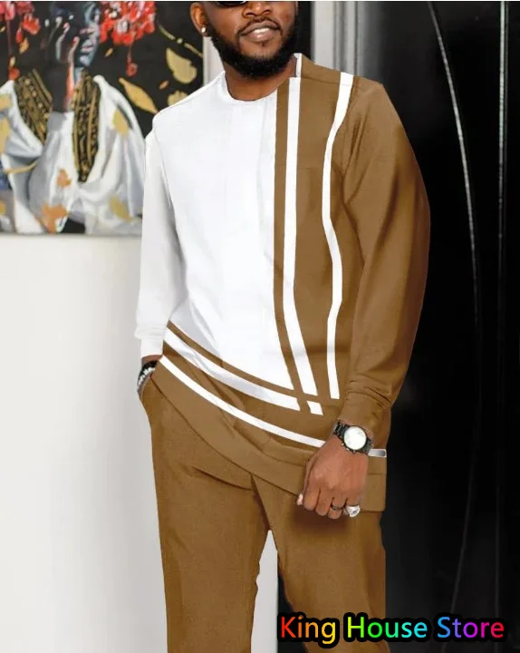 Men's Tracksuits Set 3D Print Long Sleeve TShirt Jogging Suit Autumn Casual 2 Piece Male Oversized  Streetwear Trend Sport Suit