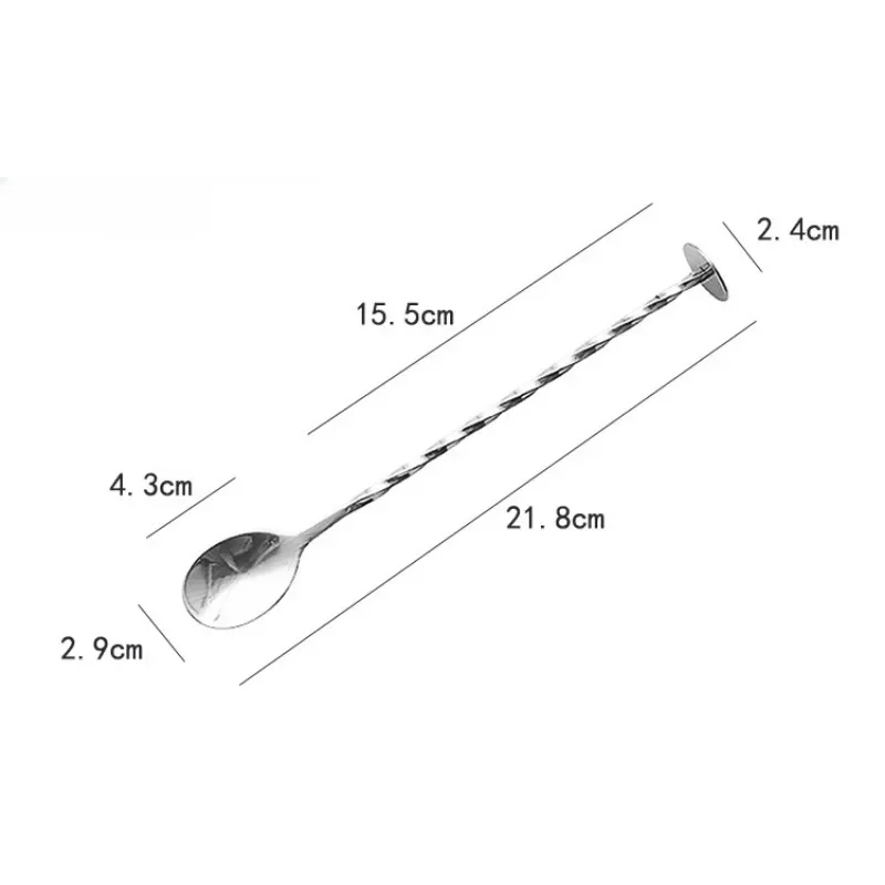 304 Stainless Steel Water Drop Mixing Spoon Fine Thread Bar Spoon Cocktail Mixing Kitchen Utensils Mini Bar