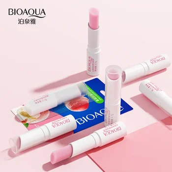 BIOAQUA 알로에 베라 모이스처라이징 영양 립밤, 무색 립스틱 리페어, 입술 주름 제거, 각질 제거, 겨울 립 케어