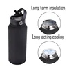 1L Sports WATER BOTTLE With Handle And Straw Stainless Steel Large Capacity Vacuum Flasks Drinkware Large Mouth GymThermos CUP 4