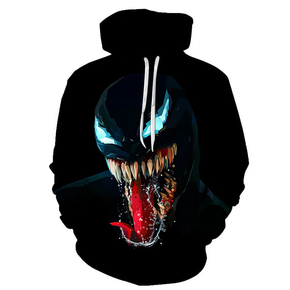 thumbnail image 1 of Nueva sudadera con capucha para hombre con estampado 3D con patrón de Marvel Venom para otoño e invierno, sudadera con capucha informal de hip-hop callejero de moda para hombre, 1 of 5