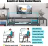 Two Person Computer Desk with Storage Shelves, 109 inches Extra Long Double Workstation Desk with Printer Shelf 4