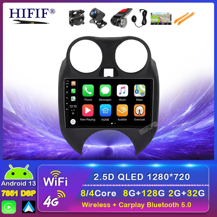 

Android 13 Car 4G WIFI DSP Radio Multimedia For Nissan March MICRA 2010- 2013 Player Navigation GPS No 2 Din No DVD