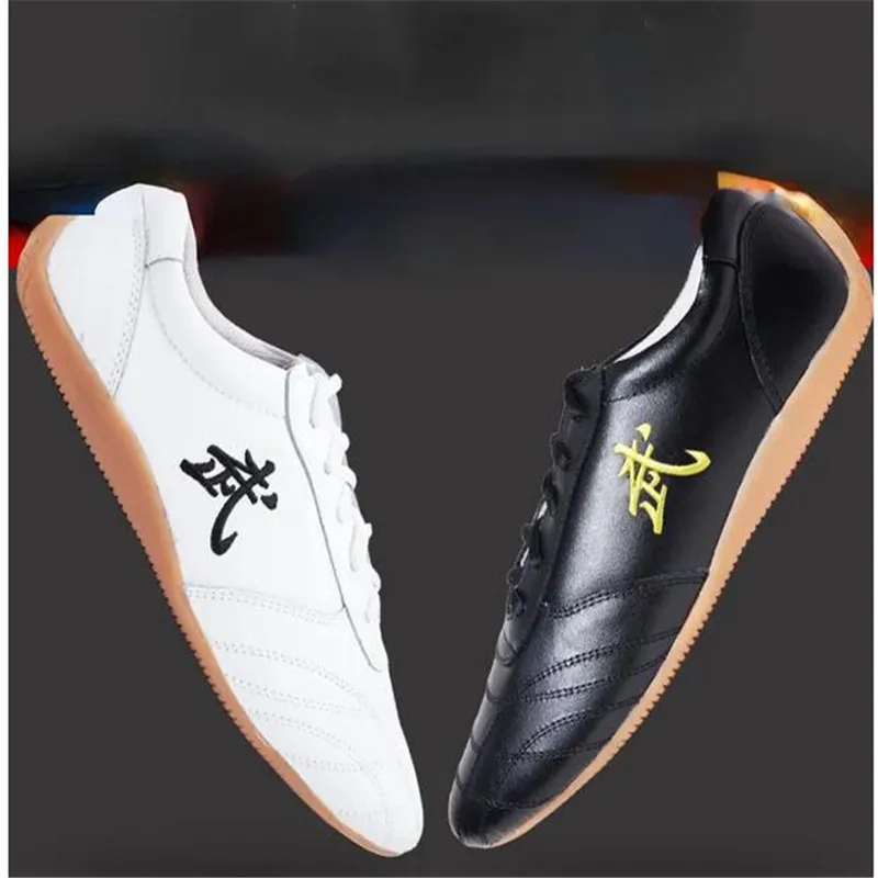 

Men Woman Genuine Leather Wushu Tai Chi Kungfu Glamorous Shoe Routine Martial Arts Shoes Professional Competition Shoes