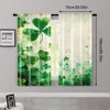 2pcs, Curtains 2D print Green Vitality Durable 100% Polyester Fabric (without rod) Thermal Insulation, and Room Darkening 3