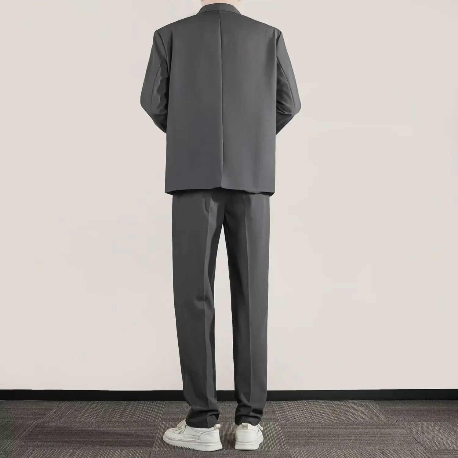 Casual Business Solid Color Western-style Clothes Suit For Men Trendy In Spring No Ironing Required Korean Style