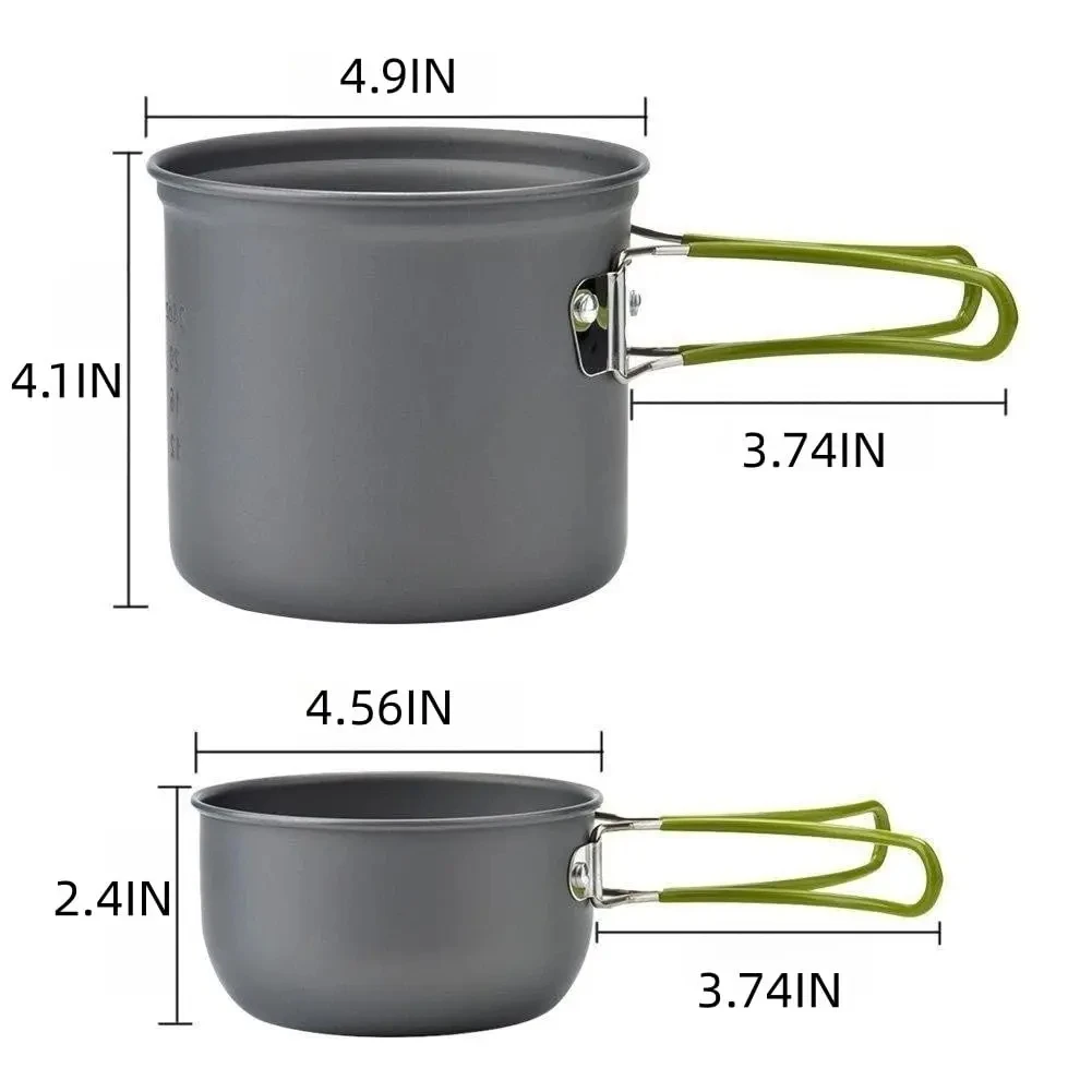 Outdoor Camping Cooking Kit Portable Backpacking Gear Easy Storage Pot Set