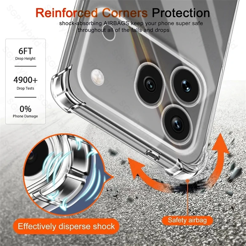 Enhanced Crystal Clear Silicone Shockproof Case for Honer Honar 600/600Pro