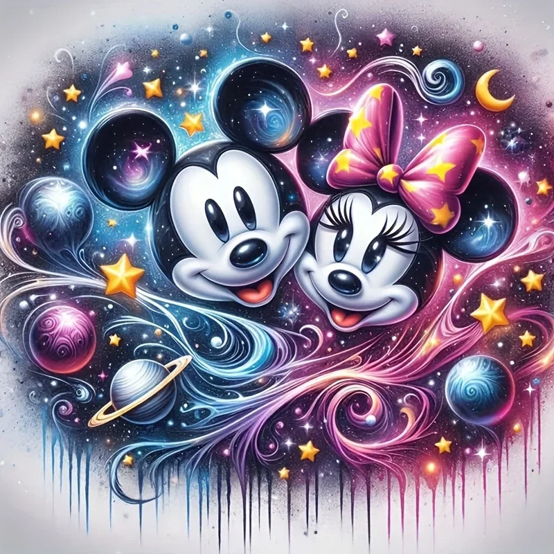 Mickey Minnie Galaxie Magique | Art Disney Cosmique Étoilé