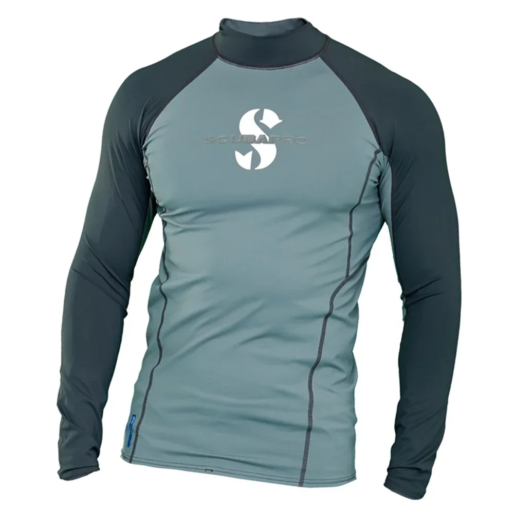 Mens Summer Rash Guard Surfing Swimsuit Uv Sun Protection Long Sleeve Diving Suits Basic Skins Swimming Tight Shirt Sport Clothes