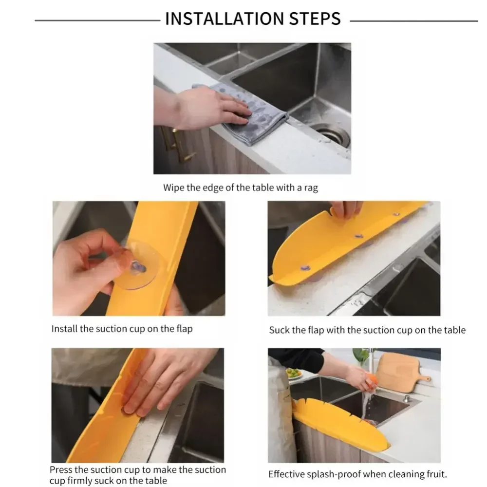 Kitchen Sink Water Splash Guards Anti-Splash Water Baffle Board With Suction Cup Oil-Proof Baffle Screen Kitchen Accessories