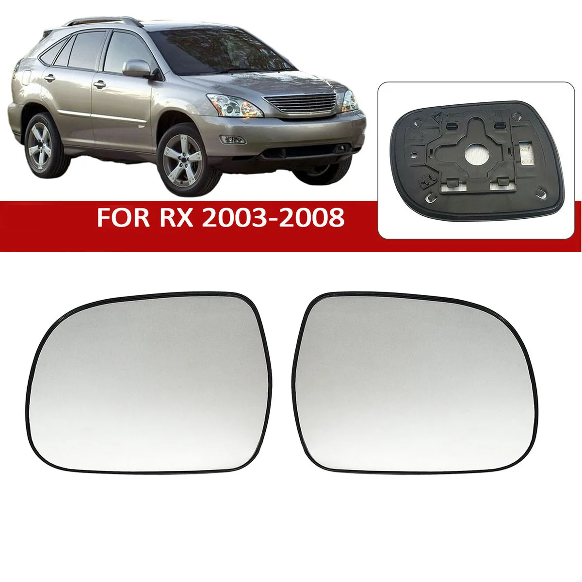 

Правое крыло, боковое зеркало, стекло с подогревом и опорой для Lexus RX 2003 - 2008 Toyota Hilux 2005 - 2010