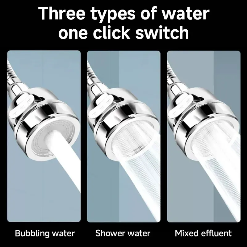 Faucet Extender 3 Modes Universal Kitchen 360&deg; Rotation Filter Gadgets Spray Water Saving Tap Nozzle