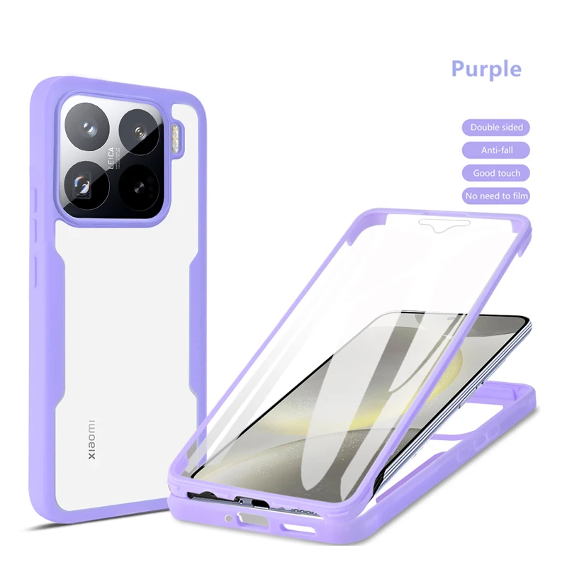 Ultimate 360° Full-Cover Armor Shockproof Case with Soft Bumper and Clear PET Screen Protector