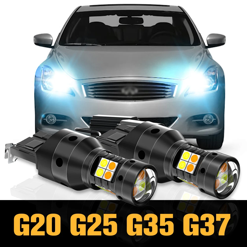 

2x Canbus LED Dual Mode Turn Signal+Daytime Running Light DRL Accessories For Infiniti G20 G25 G35 G37 1999-2013 2008 2011 2012
