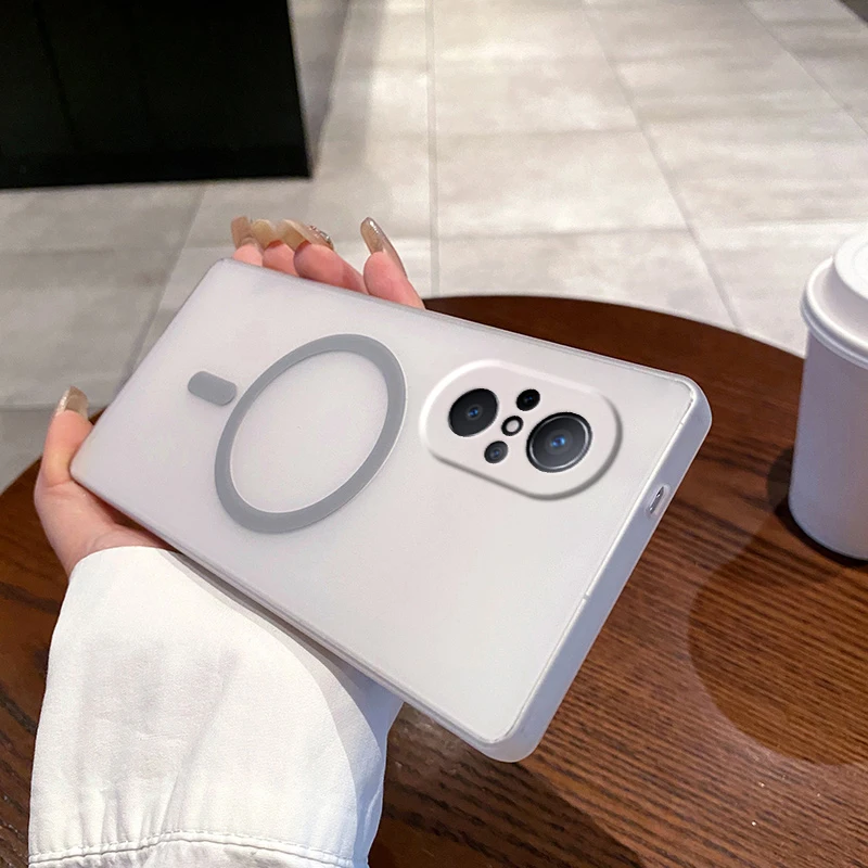 Luxury Matte Slim Clear Magnetic Case with MagSafe and Shockproof Design