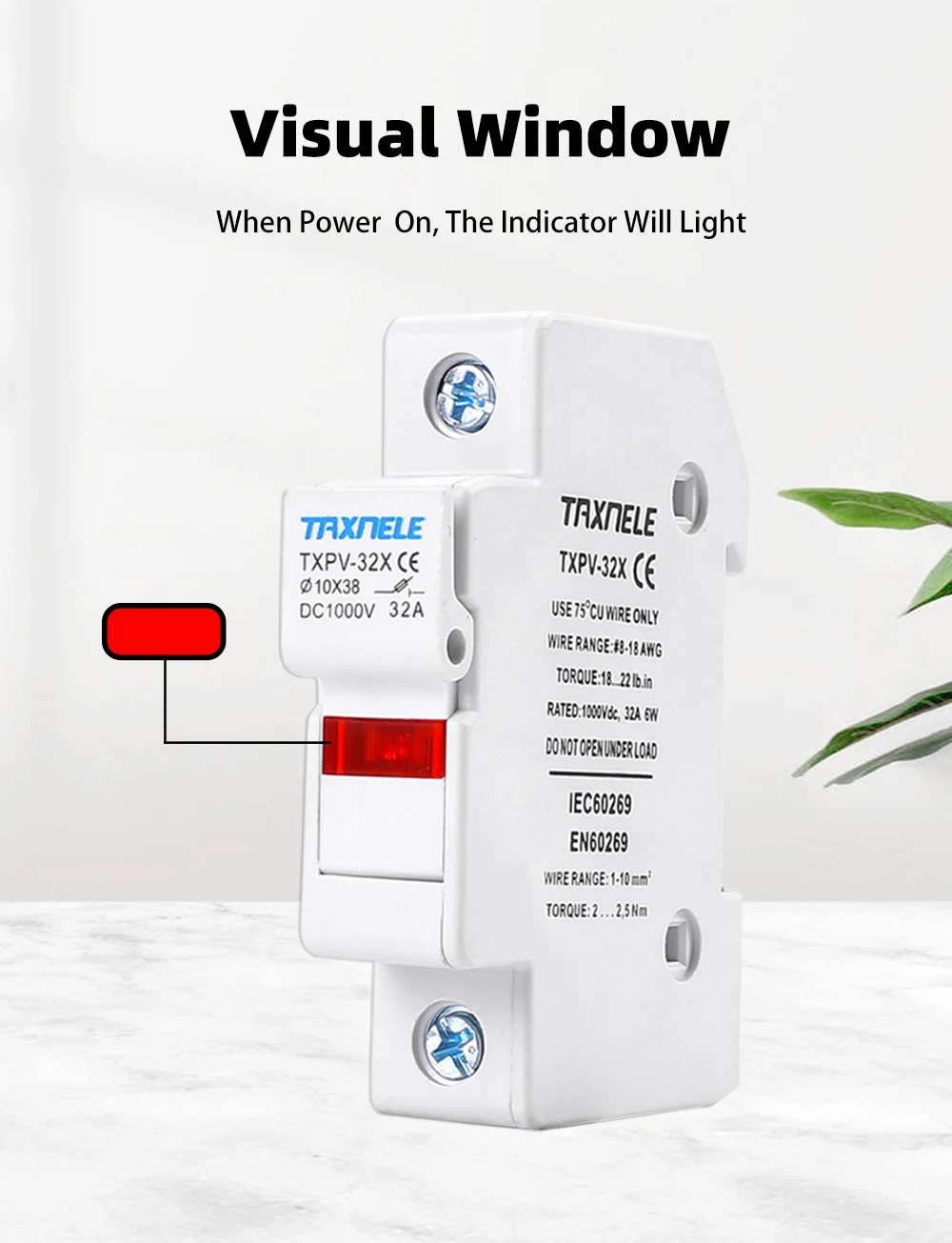 Description Picture 6 of itemSolar DC Fuses 1000V PV Photovoltaic 6A 10A 15A 20A 25A 30A DC Fuse Holder Base for Solar System Short Circuit Protection gpV