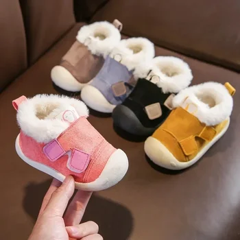 Autumn Winter Baby Girls Boys Snow Boots Warm Plush Infant Shoes Kids Outdoor Shoes Comfortable Soft Soled Children Cotton Shoes 1