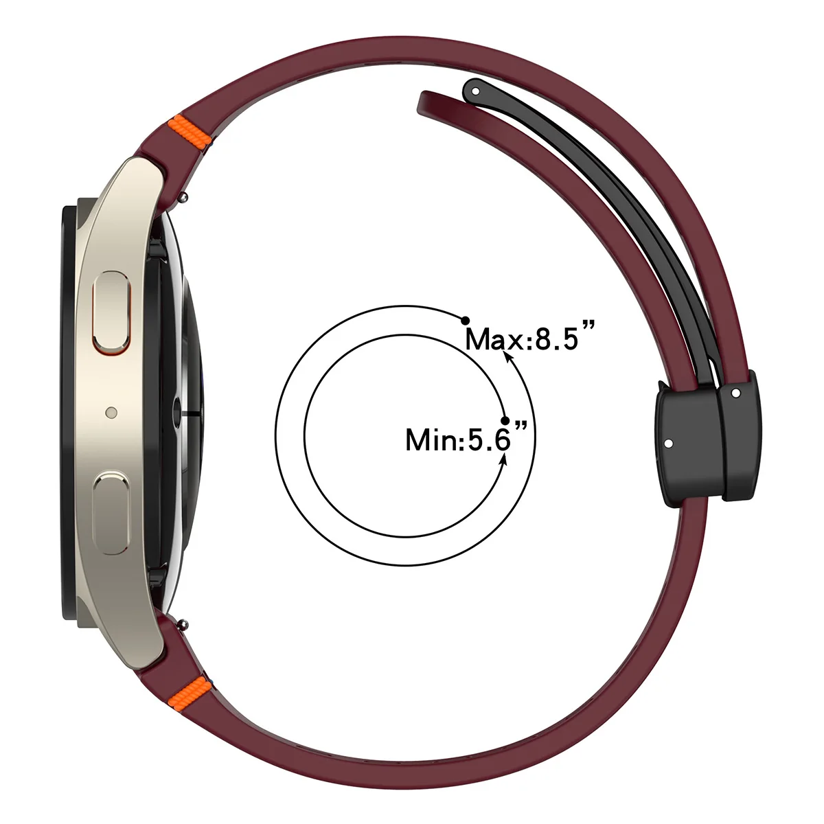 Magnetic Silicone Watch Band with Gapless Design