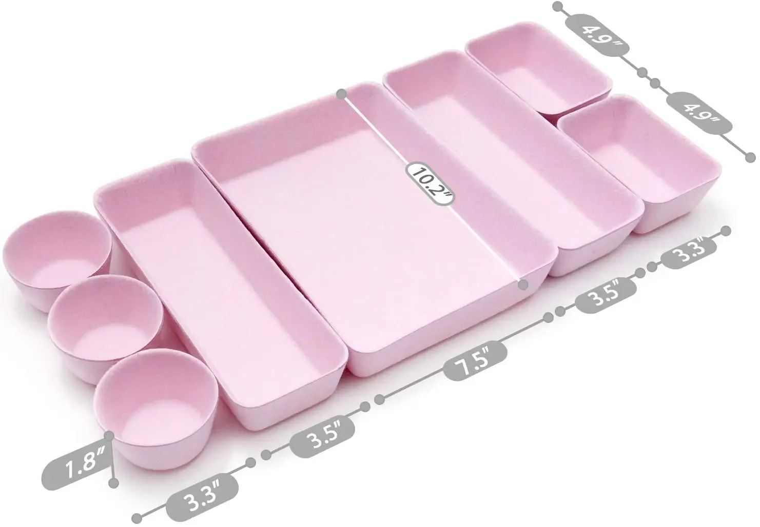 서랍 오거나이저 빈 펠트 보관함, 사무실 오거나이저, 얕은 소형 책상 오거나이저 트레이, 드로우 디바이더, 축제 선물, 8 개/세트