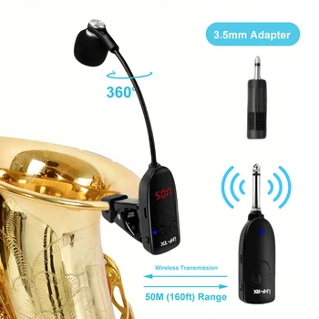 Strumenti wireless Microfono per sassofono Amplificatore ricevitore wireless Prestazioni di registrazione professionali Performa all'aperto
