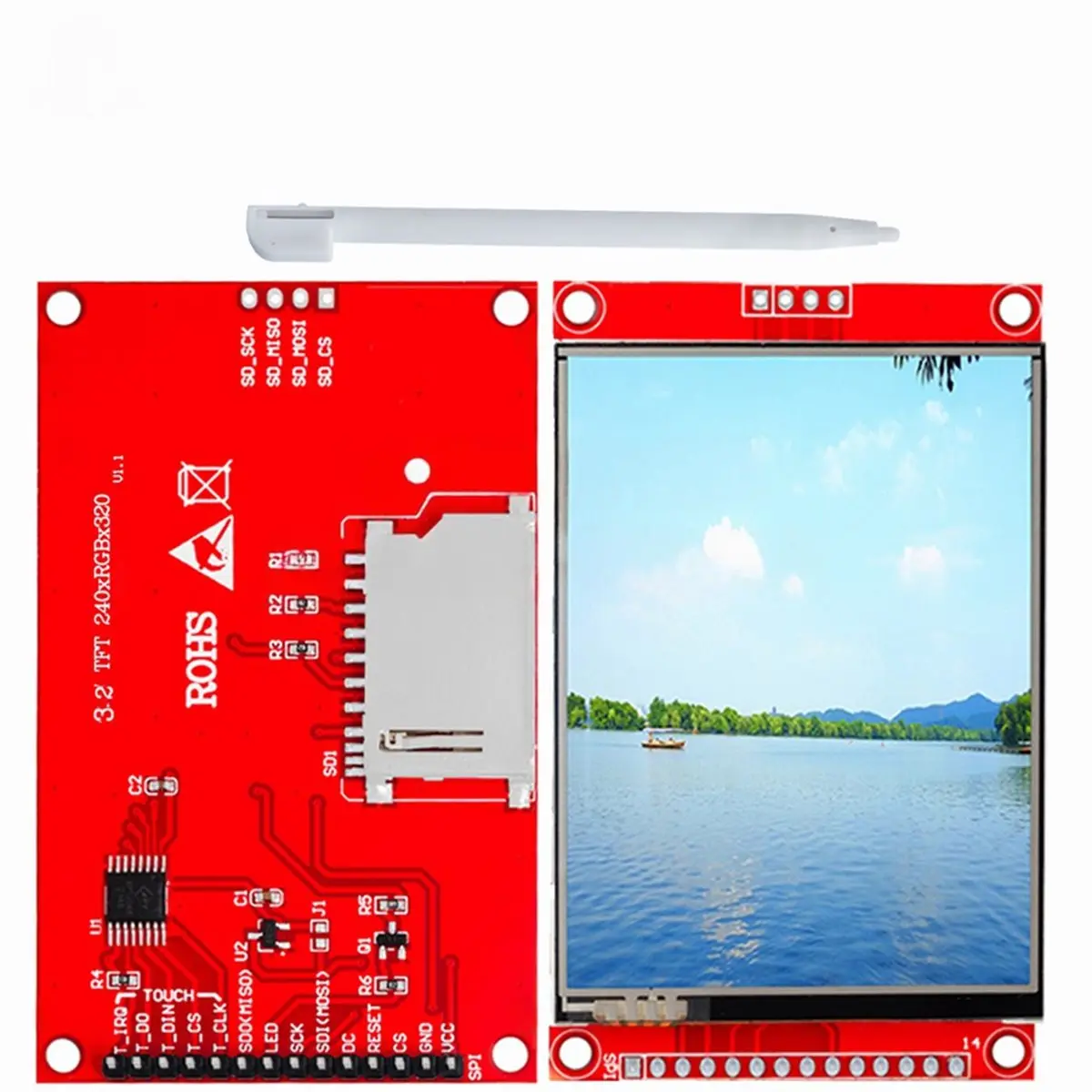  59K 전자제품 액세서리,240x320 3.2인치 SPI TFT LCD 터치 패널 모듈 ILI9341 ST7789 (PCB)