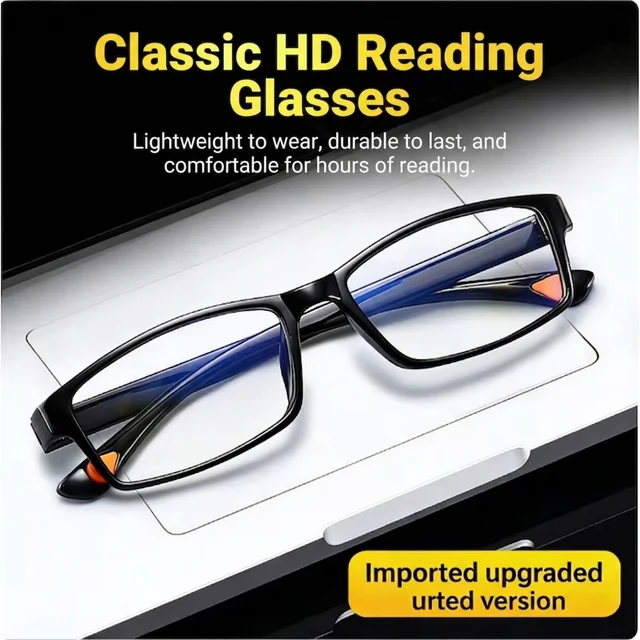Lunettes de lecture HD classiques, lunettes anti-lumière bleue ultra-légères haute définition pour un usage quotidien, légères et durables 1