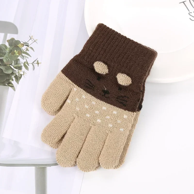 Cat Baby Mittens Knitted Children Boys Girls Winter Cute Cartoon Animal Kids Gloves Warm Gloves 3-7 Years Newborn Mitten baby mittens cat gloves