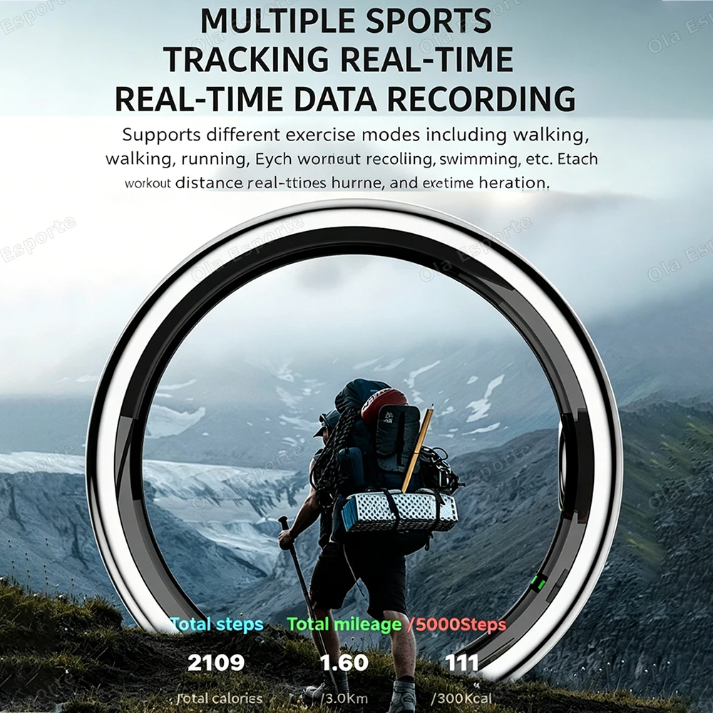 5ATM Waterproof Smart Ring Women's Health Monitoring Smart Control Heart Rate Smart Health Analysis Outdoor Sports Smartring Men