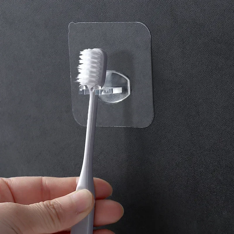 Toothbrush Holder Bathroom Storage Rack 10/1pcs Wall Mounted Toothbrush Holder Storage Rack Transparent Moisture-proof Travel Stand Shaver Organizer Drain Holders