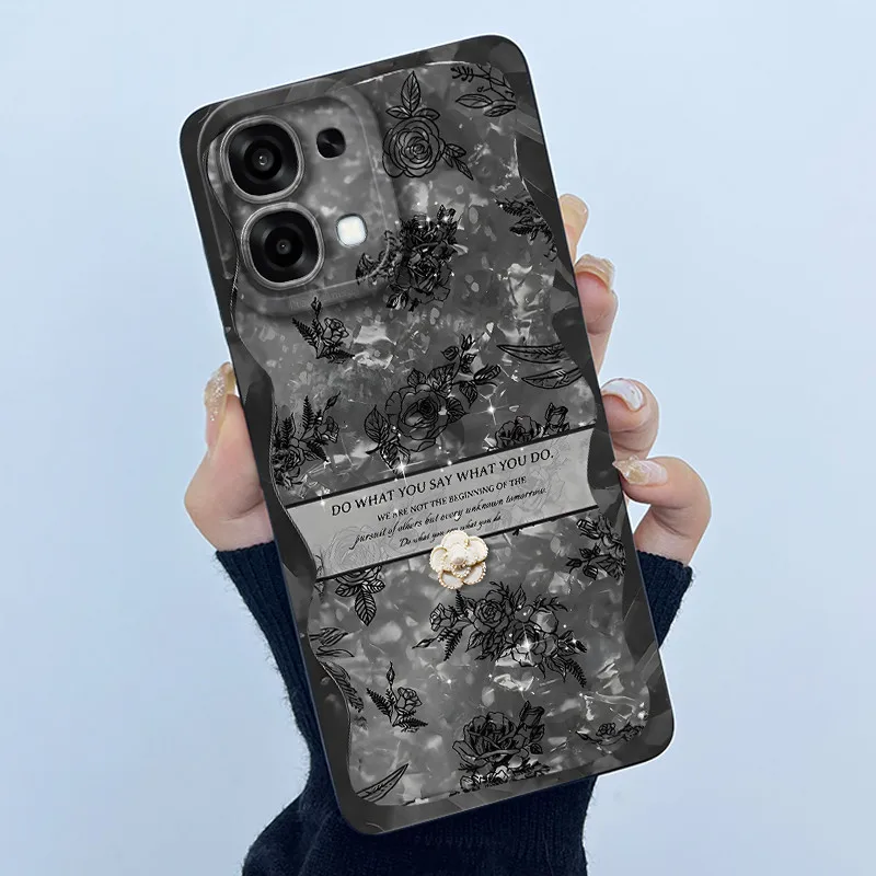 Floral Oil Painting Silicone Shockproof Phone Case - Fashion Simplicity Design