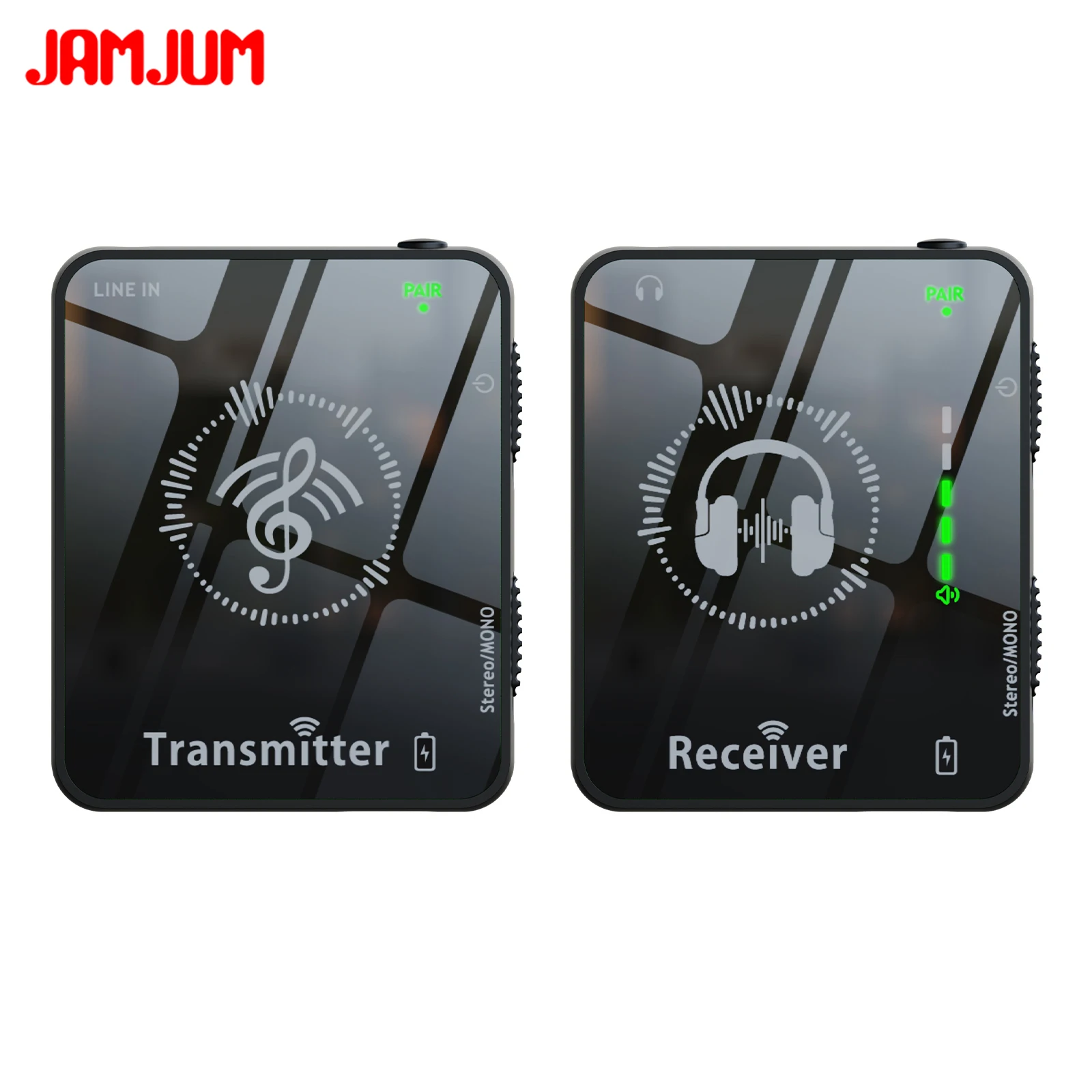 JAMJUM Wireless In-Ear Monitor 2.4G Rechargeable Transmitter/Receiver Set – Perfect For Studio, Rehearsal & Live Stage_voghion.com