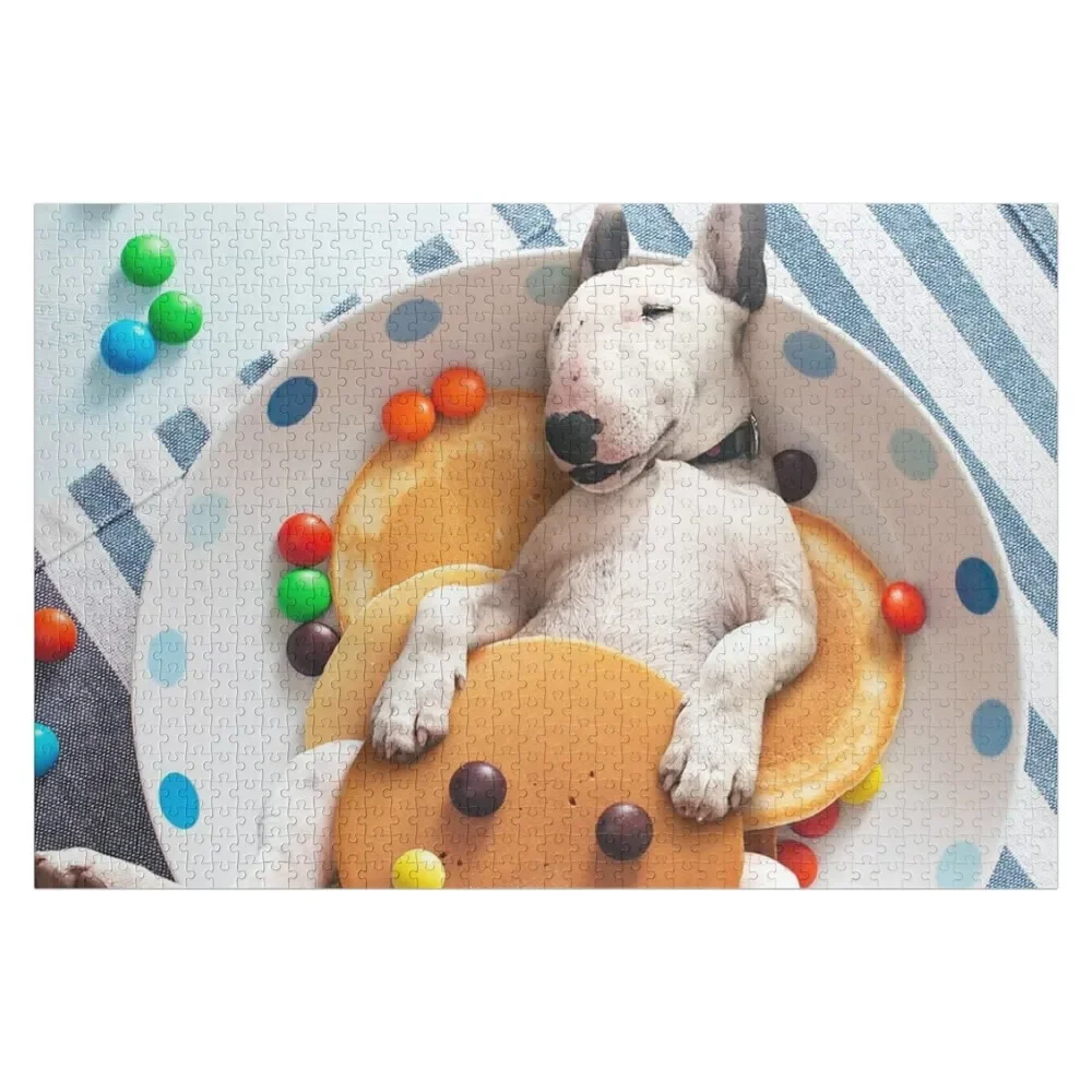 

Miniature Bull Terrier Pancakes Jigsaw Puzzle Custom Wooden Name Name Wooden Toy Christmas Toys Personalized For Kids Puzzle
