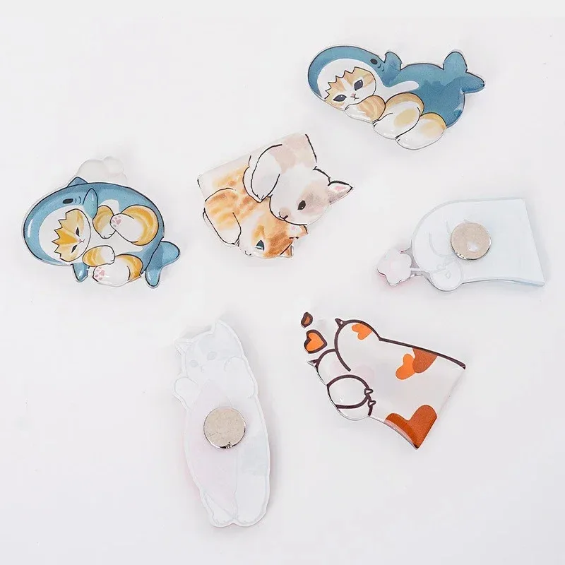 귀여운 고양이 아크릴 바늘, 1개, 자석 재봉실, 바늘 튜브, 십자수, 자수 바늘 용품.