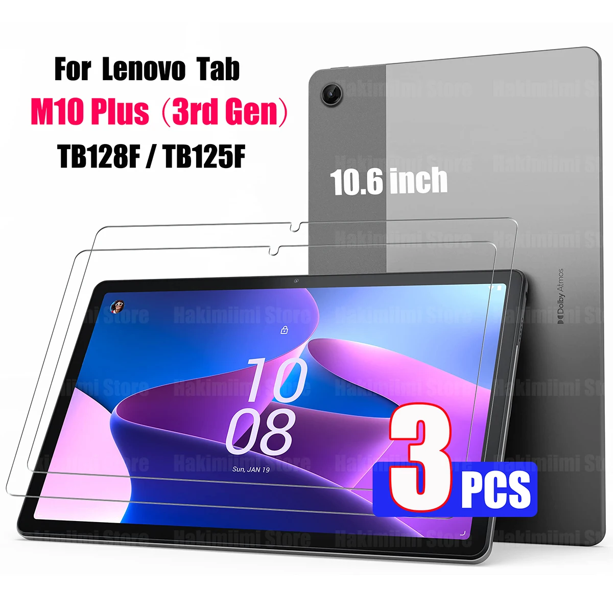 Filme de Vidro Temperado para Lenovo Tab Protetor de Tela para Lenovo Tab M10 Plus 3ª Geração Gen Tb125fu xu Tb128f 106