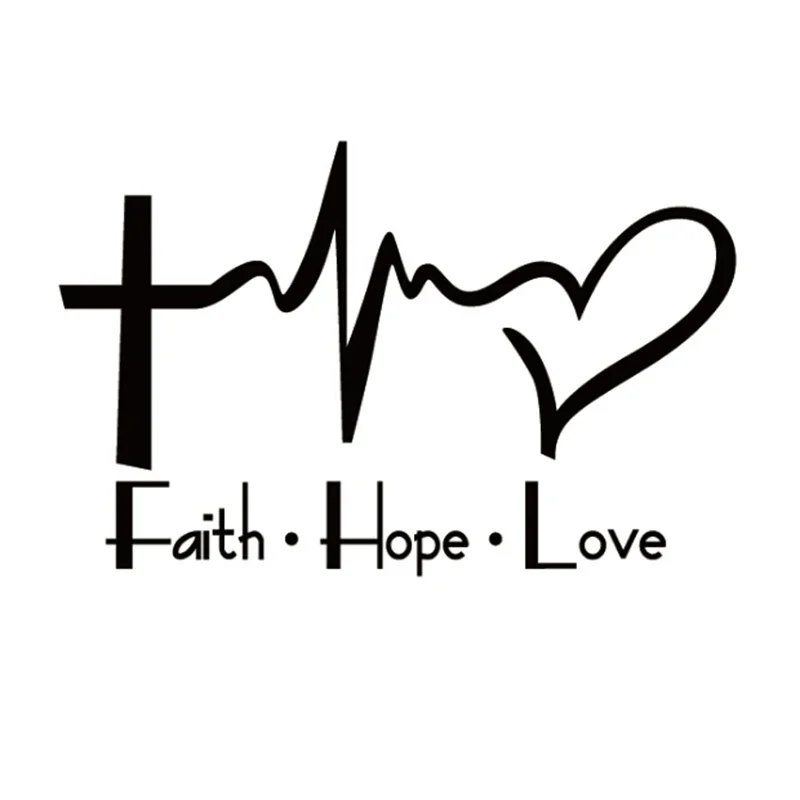 

Автомобильная наклейка Faith Hope Love, Виниловая наклейка для автомобиля, мультяшная ПВХ водонепроницаемая Солнцезащитная пленка 15 см