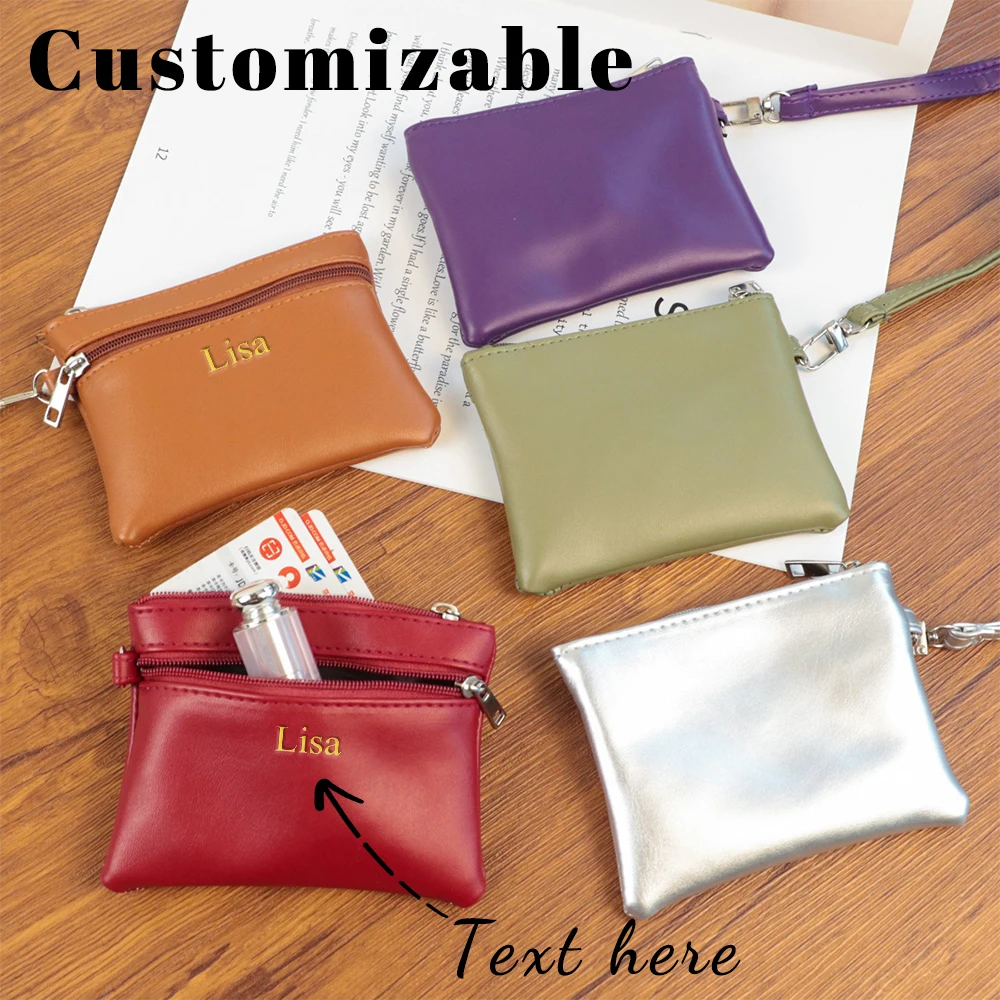 Personalized Leather Coin Purse Wallet - Versatile Unisex Gift