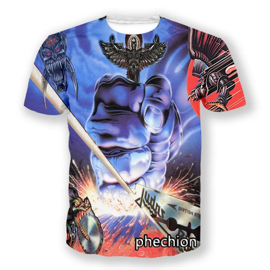 Short Sleeve T Shirt Metal Judas Priest Band Album 3D Print Men/Women Hip Hop Streetwear