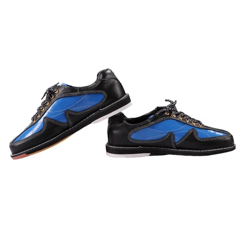 Women Men Genuine Leather Bowling Shoes Unisex Breathable Skidproof Sneakers Lace-up Cushioning Indoor Shoes for Bowling bowling shoes