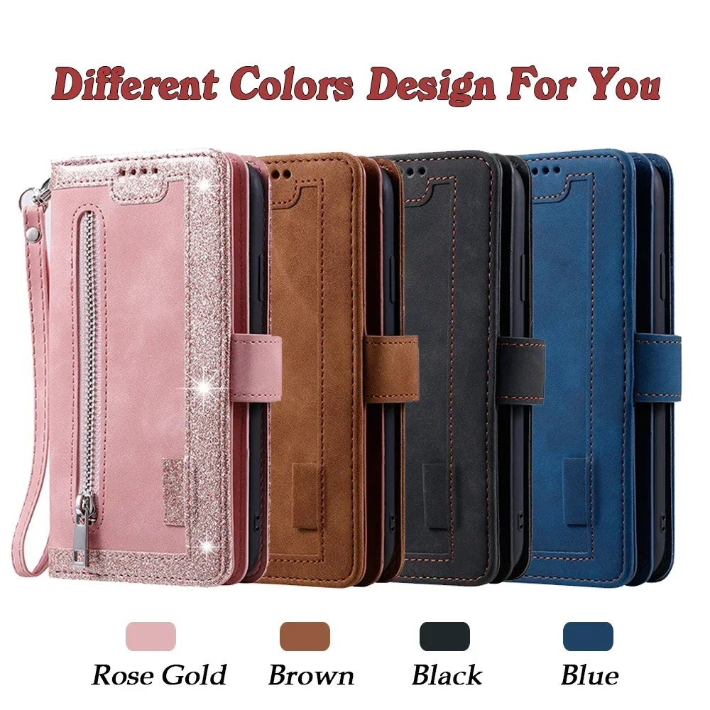 Flip Leather Case Coque For Samsung Galaxy A16 A36 A15 A25 A35 A55 A14 A24 A34 A54 A13 A23 A33 A53 A52 Zipper Wallet Card Cover 6